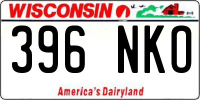 WI license plate 396NKO
