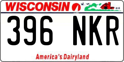WI license plate 396NKR