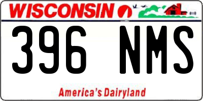 WI license plate 396NMS