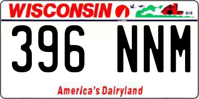 WI license plate 396NNM