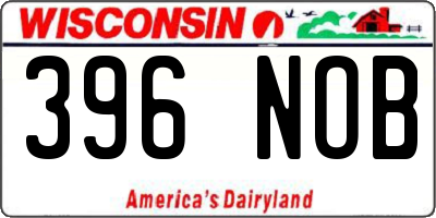 WI license plate 396NOB