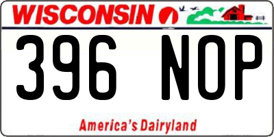 WI license plate 396NOP