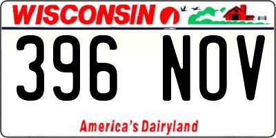 WI license plate 396NOV