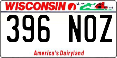 WI license plate 396NOZ