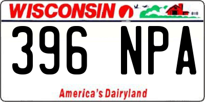 WI license plate 396NPA