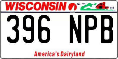 WI license plate 396NPB