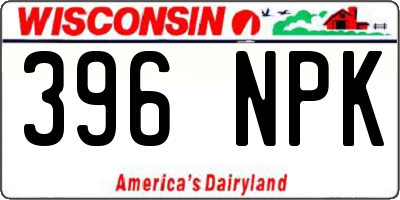 WI license plate 396NPK