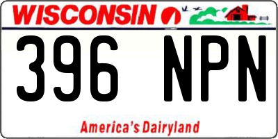 WI license plate 396NPN