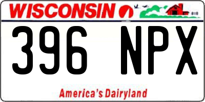 WI license plate 396NPX