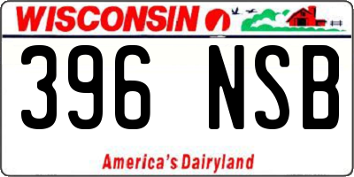 WI license plate 396NSB