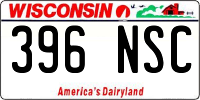 WI license plate 396NSC