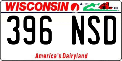 WI license plate 396NSD