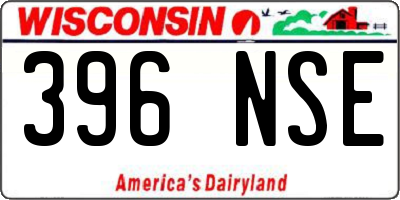 WI license plate 396NSE