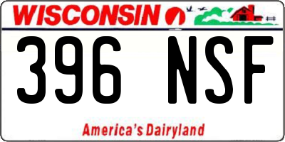 WI license plate 396NSF