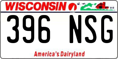 WI license plate 396NSG