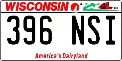 WI license plate 396NSI