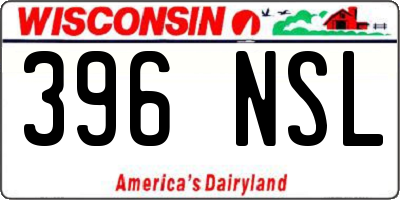 WI license plate 396NSL