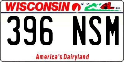 WI license plate 396NSM