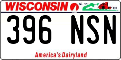 WI license plate 396NSN