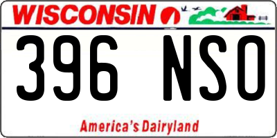 WI license plate 396NSO