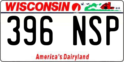 WI license plate 396NSP