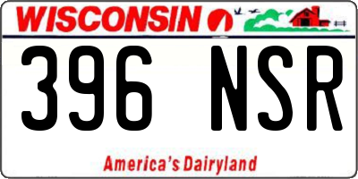 WI license plate 396NSR