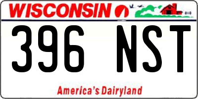 WI license plate 396NST