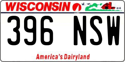 WI license plate 396NSW