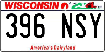 WI license plate 396NSY