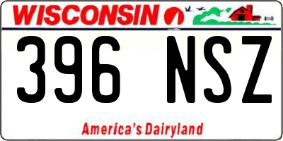 WI license plate 396NSZ