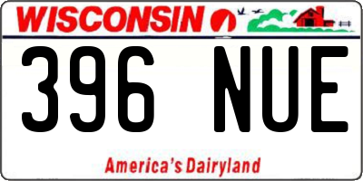 WI license plate 396NUE
