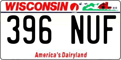 WI license plate 396NUF