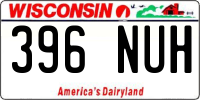 WI license plate 396NUH