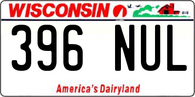 WI license plate 396NUL
