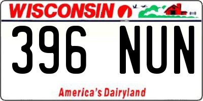 WI license plate 396NUN