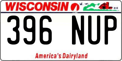 WI license plate 396NUP