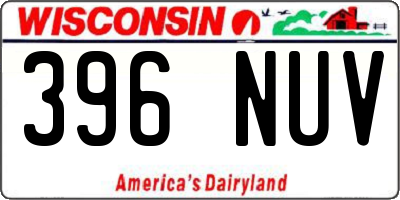 WI license plate 396NUV
