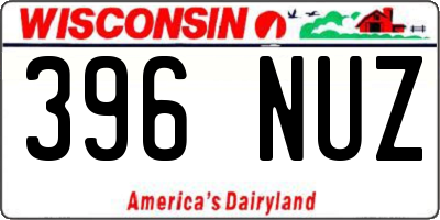 WI license plate 396NUZ