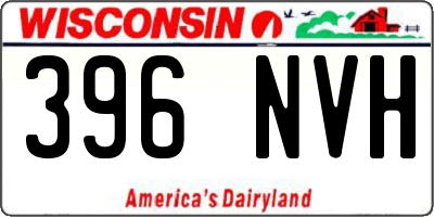 WI license plate 396NVH