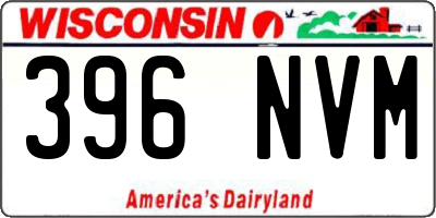 WI license plate 396NVM