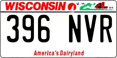WI license plate 396NVR
