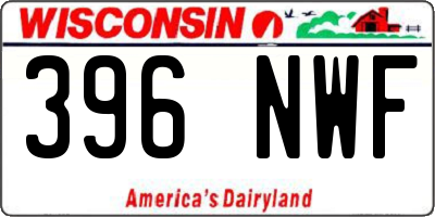 WI license plate 396NWF