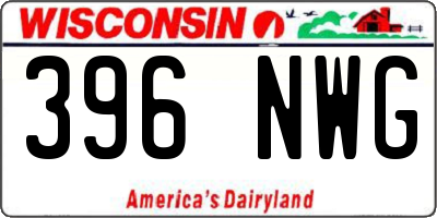 WI license plate 396NWG