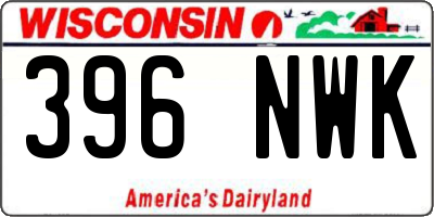WI license plate 396NWK