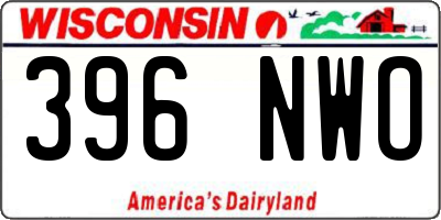 WI license plate 396NWO