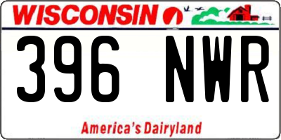 WI license plate 396NWR