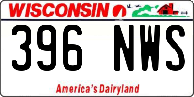 WI license plate 396NWS