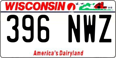 WI license plate 396NWZ