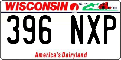 WI license plate 396NXP
