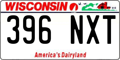 WI license plate 396NXT